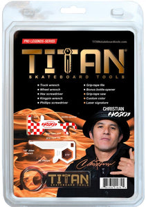 Christian Hosoi Pro Legends Series skateboard tool from TITAN is available now at select VANS stores.